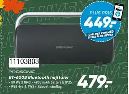 Bilka Prosonic BT-600B Bluetooth højttaler tilbud