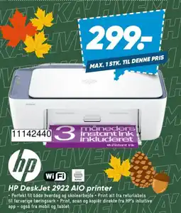 Bilka Hp deskjet 2922 aio printer tilbud