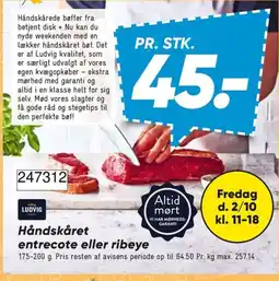 Bilka Håndskåret entrecote eller ribeye tilbud