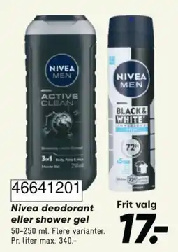 Bilka Nivea deodorant eller shower gel tilbud