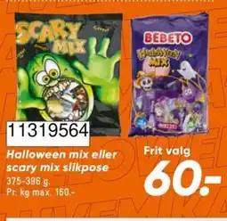 Bilka Halloween mix eller scary mix slikpose tilbud