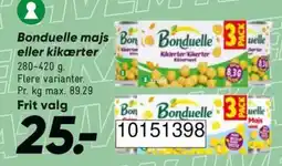 Bilka Bonduelle majs eller kikærter tilbud