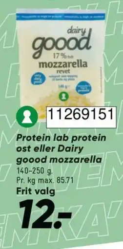 Bilka Protein lab protein ost eller Dairy goood mozzarella tilbud