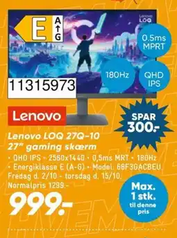 Bilka Lenovo LOQ 27Q-10 27" gaming skærm tilbud