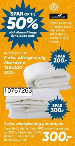 Bilka Nordisk Fjer Asthma-Allergy dyne/pude serie tilbud