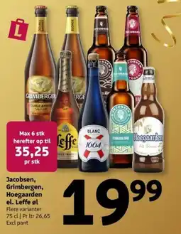 Løvbjerg Jacobsen, Grimbergen, Hoegaarden el. Leffe øl tilbud