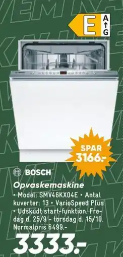 Bilka Bosch Opvaskemaskine tilbud