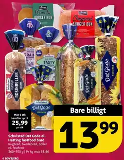 Løvbjerg Schulstad Det Gode el. Hatting fastfood brød tilbud