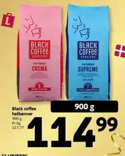 Løvbjerg Black coffee helbønner tilbud