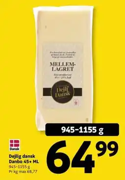 Løvbjerg Dejlig dansk Danbo 45+ ML tilbud