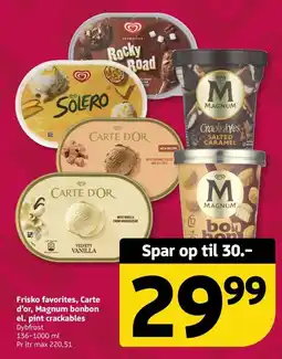 Løvbjerg Frisko favorites, Carte d'or, Magnum bonbon el. pint crackables tilbud