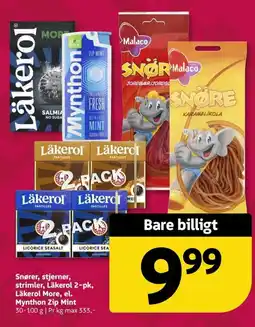 Løvbjerg Snører, stjerner, strimler, Läkerol 2-pk, Läkerol More, el. Mynthon Zip Mint tilbud