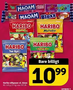 Løvbjerg Haribo slikposer el. bloxx tilbud