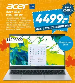 Bilka Acer 15,6" Full Hd Pc tilbud