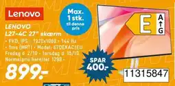 Bilka Lenovo L27-4C 27" skærm tilbud