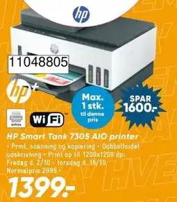 Bilka Hp smart tank 7305 aio printer tilbud