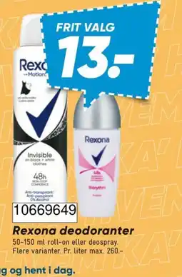 Bilka Rexona deodoranter tilbud