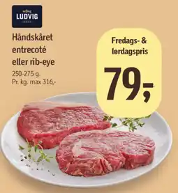 Føtex Ludvig Okse Håndskåret entrecoté eller rib-eye tilbud