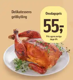 Føtex Delikatessens grillkylling tilbud