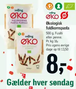 Føtex Salling ØKO økologisk fuldkornspasta tilbud