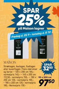 Bilka Spar 25% på Maison lagner tilbud