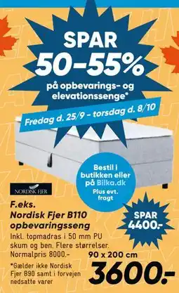Bilka Nordisk Fjer B110 opbevaringsseng tilbud