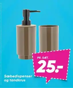Bilka Sæbedispenser og tandkrus tilbud