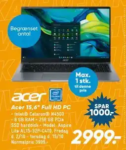 Bilka Acer 15,6 Full HD PC tilbud