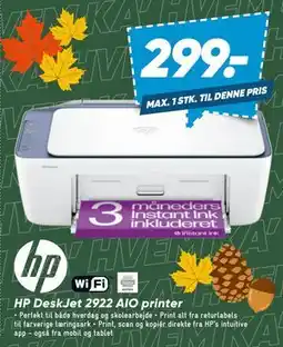 Bilka HP DeskJet 2922 AIO printer tilbud