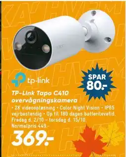 Bilka TP-Link Tapo C410 overvågningskamera tilbud
