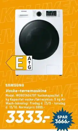 Bilka SAMSUNG Vaske-tørremaskine tilbud