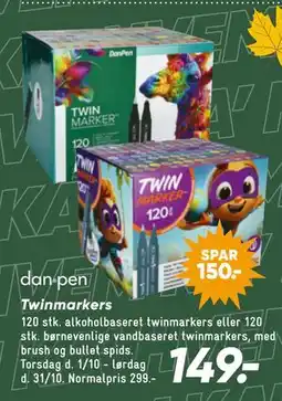 Bilka dan pen Twinmarkers tilbud