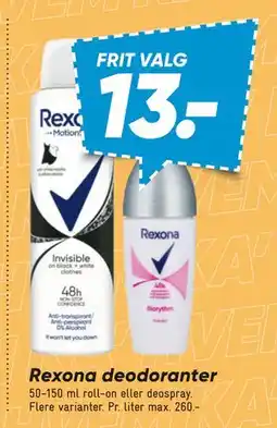 Bilka Rexona deodoranter tilbud