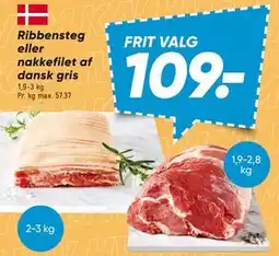Bilka Ribbensteg eller nakkefilet af dansk gris tilbud