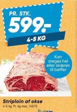 Bilka Striploin af okse tilbud