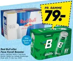 Bilka Red Bull eller Faxe Kondi Booster tilbud