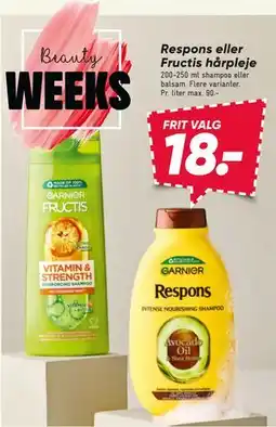 Bilka Respons eller Fructis hårpleje tilbud