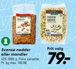 Bilka Svansø nødder eller mandler tilbud