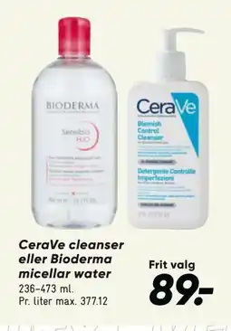 Bilka CeraVe cleanser eller Bioderma micellar water tilbud
