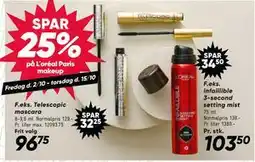 Bilka SPAR 25% på L´oréal Paris makeup tilbud