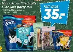 Bilka Faunakram filled rolls eller Latz party mix tilbud