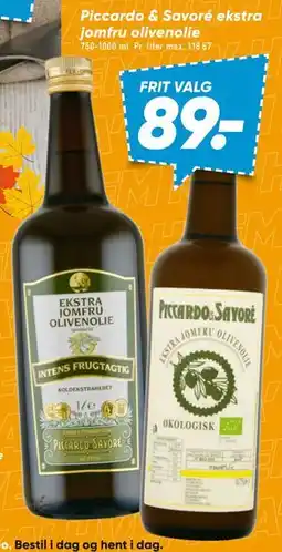 Bilka Piccardo & Savoré ekstra jomfru olivenolie tilbud