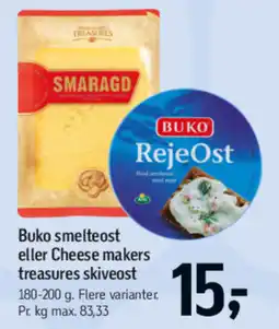 Føtex Buko smelteost eller Cheese makers treasures skiveost tilbud