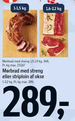 Føtex Mørbrad med streng eller striploin af okse tilbud