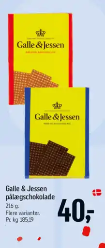 Føtex Galle & Jessen pålægsschokolade tilbud