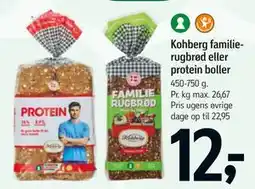 Føtex Kohberg familierugbrød eller protein boller tilbud