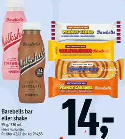 Føtex Barebells bar eller shake tilbud