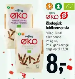 Føtex Økologisk fuldkornspasta tilbud