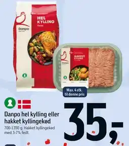 Føtex Danpo hel kylling eller hakket kyllingekød tilbud