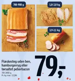 Føtex Flæskesteg uden ben, hamburgerryg eller tørsaltet peberbacon tilbud